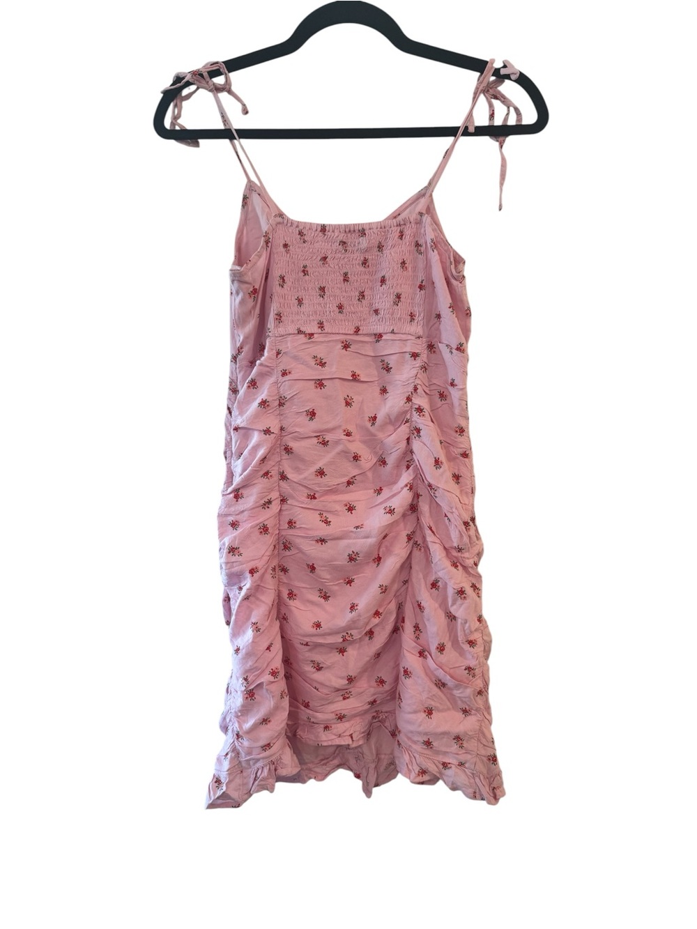 Hollister Pink Floral Smocked Tie-Strap Dress - Picture 4 of 7